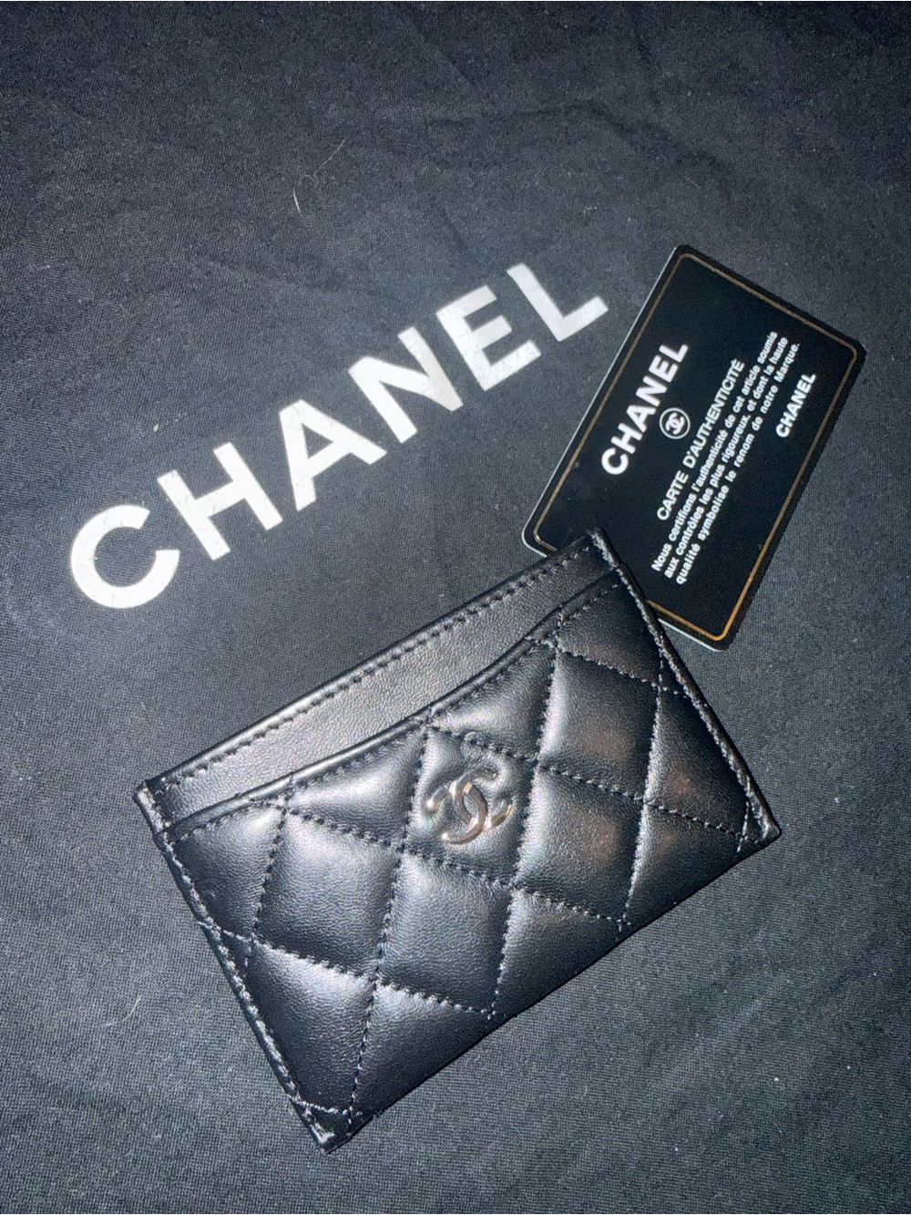 Chanel Black Quilted Card Holder - Classic Leather Card Case